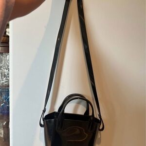 Melissa Glossy Black Crossbody Bag